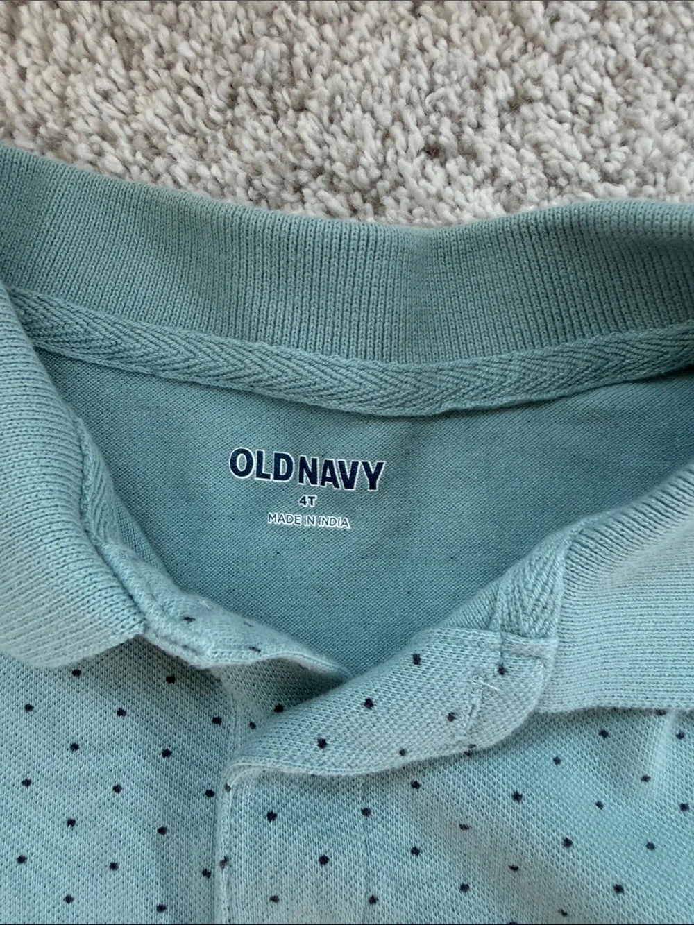 Old Navy Teal Polo with Tiny Dot Print